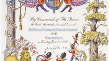 Buckingham Palace Summer Opening - Invitation to Prince Charles to attend the Coronation, 1953, Joan Hassall Buckingham Palace Summer Opening - Invitation to Prince Charles to attend the Coronation, 1953, Joan Hassall