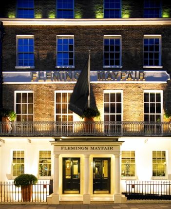 Flemings Hotel Mayfair London - Exterior by night
